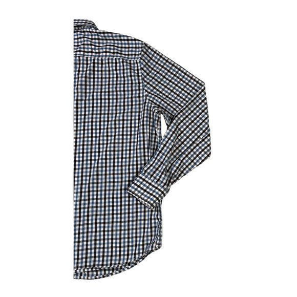 American Rag Shirt Men's Long Sleeve Button Up Oxford Plaid Blue Black White 2XL - Picture 10 of 11